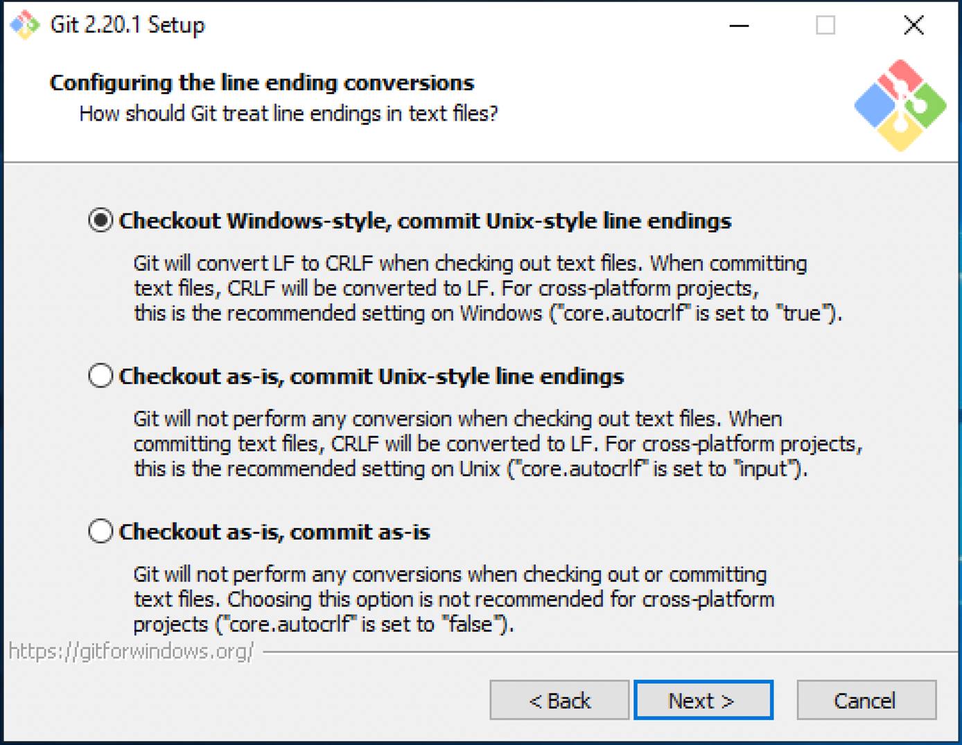 Select line ending conversions.