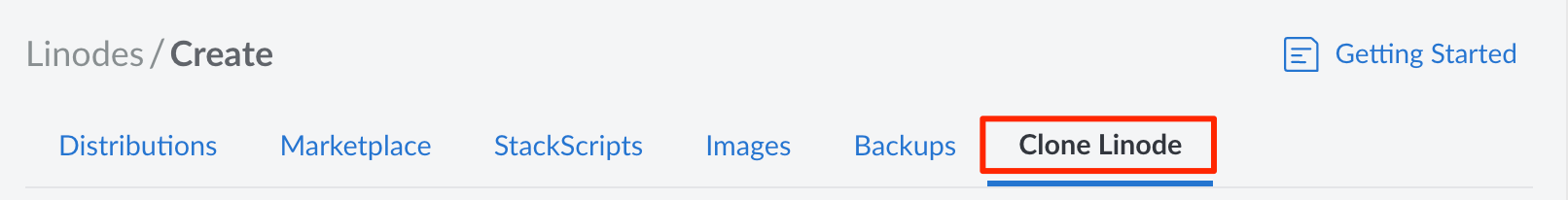Screenshot of the Clone Linode tab.