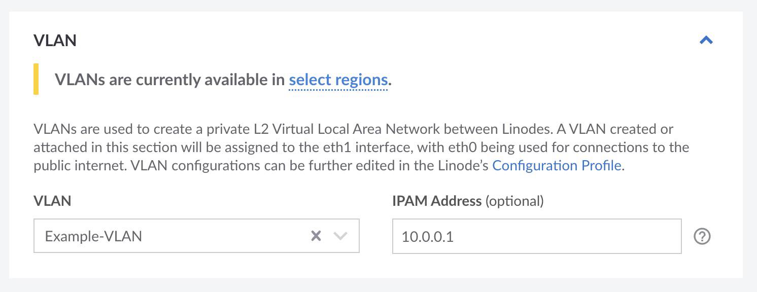 Screenshot of the VLAN assignment section